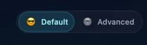 The Default / Advanced mode switch on the create page