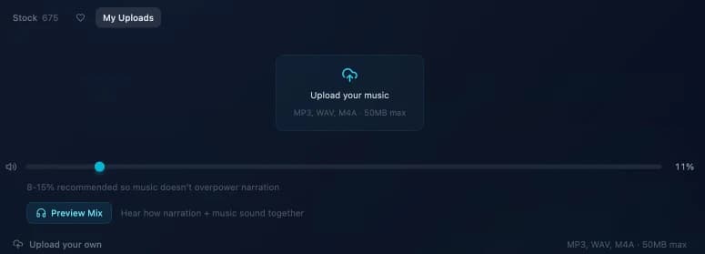 The My Uploads tab with the upload zone