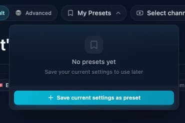 The My Presets menu