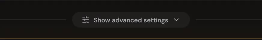 The Show advanced settings switch between the prompt box and the voice step