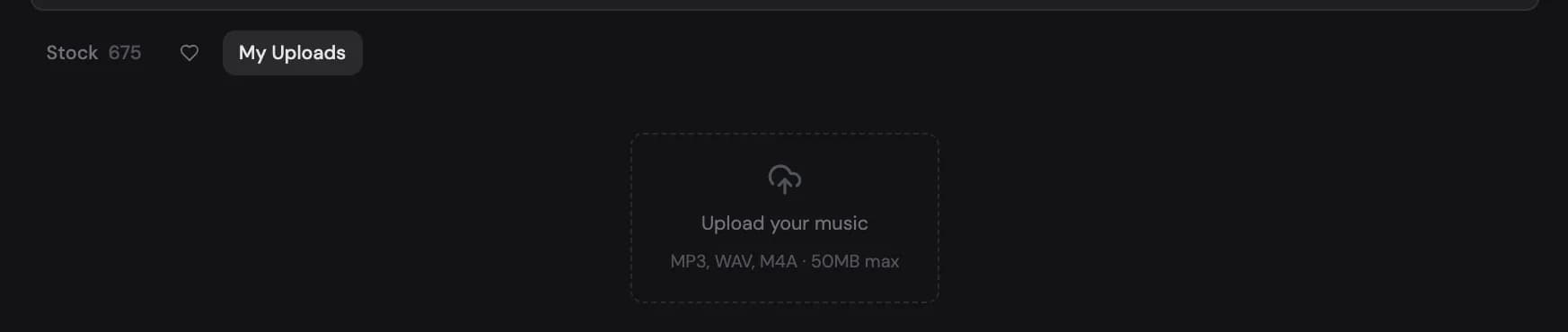 The My Uploads tab with the upload zone