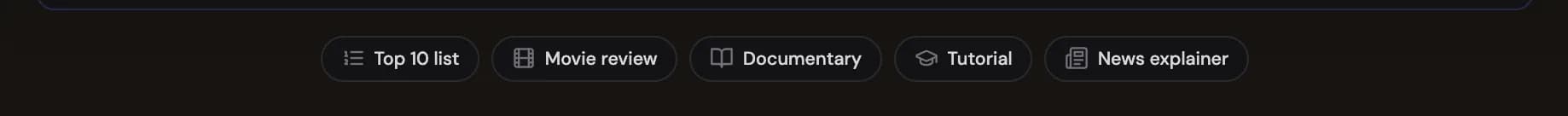 Quick-start chips under the empty prompt box