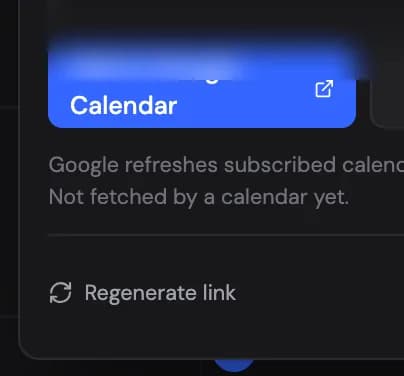 Subscribe: a private calendar link for Google Calendar, Apple Calendar or Outlook, with Regenerate link