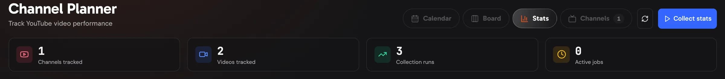 Collect stats and the overview tiles